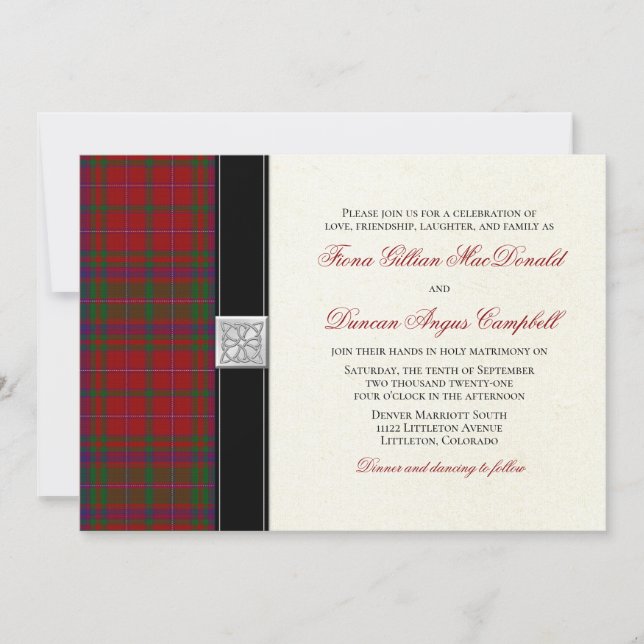 Invitación a la boda de MacDougall Tartan (Anverso)