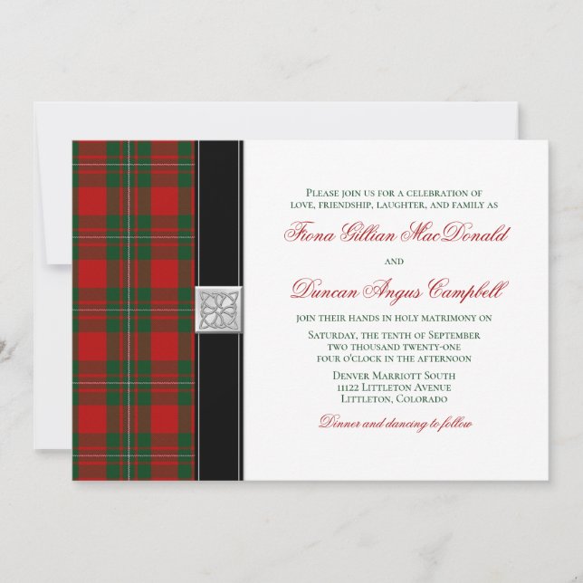 Invitación a la boda de MacGregor Tartan (Anverso)