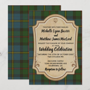 Invitación a la boda de MacLeod Tartan
