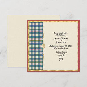Invitación a la boda de MacRae Conchra Tartan