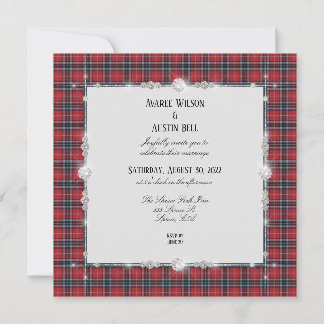 Invitación a la boda de MacTavish Scottish Tartan (Anverso)