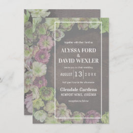 Invitación a la boda de madera de Hellebore Garden