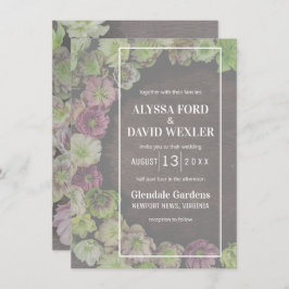 Invitación a la boda de madera de Hellebore Garden