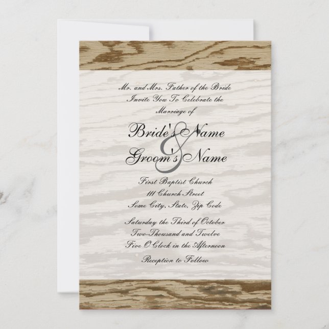 Invitación a la Boda de Madera del País (Anverso)