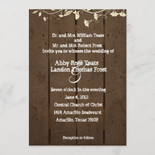 Invitación a la boda de madera floral