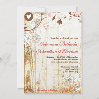 Invitación a la Boda de Madera Rusa