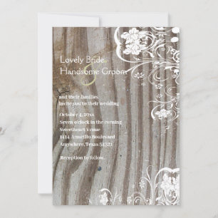 Invitación a la Boda de Madera Vieja y Shabby