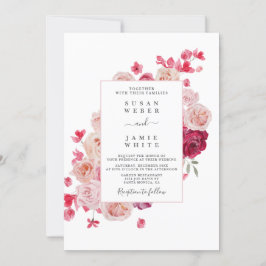 Invitación a la boda de Magenta Pink Floral
