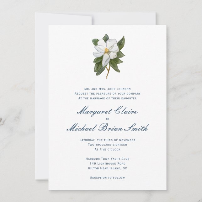 Invitación a la boda de Magnolia (Anverso)