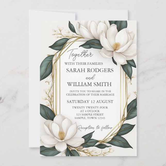 Invitación a la boda de Magnolia (Anverso)