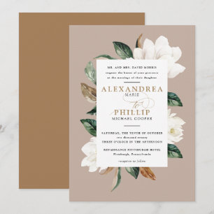 Invitación a la boda de Magnolia   Caqui