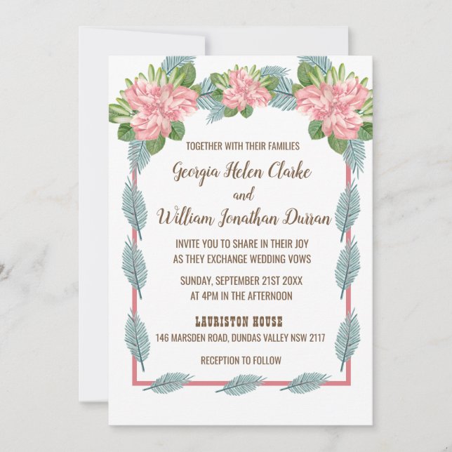 Invitación a la boda de Magnolia Lilies Bouquet (Anverso)