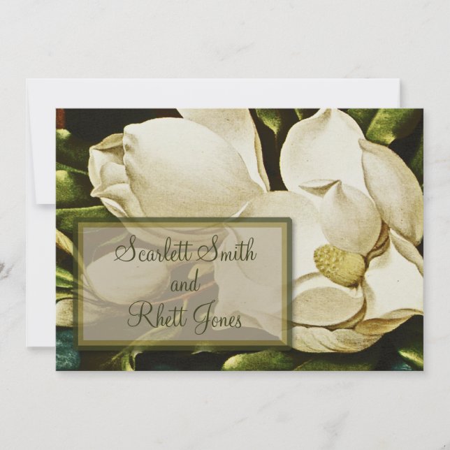 Invitación a la boda de Magnolias (Anverso)