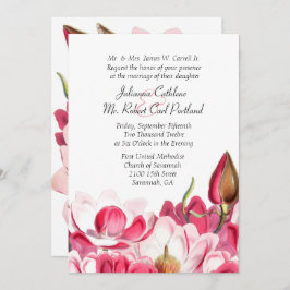 Invitación a la boda de Magnolias Rosadas del Sur