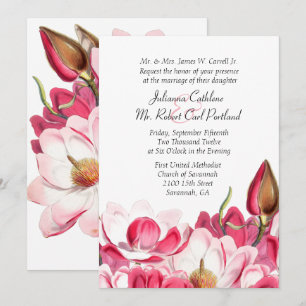 Invitación a la boda de Magnolias Rosadas del Sur