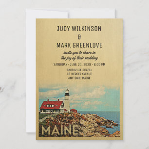 Invitación a la boda de Maine Vintage a mediados d