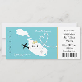 Invitación a la boda de Malta para el pase de emba