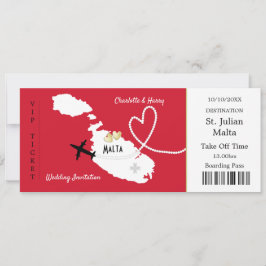 Invitación a la boda de Malta para el pase de emba
