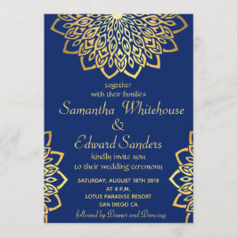 Invitación a la boda de manala azul de la marina d
