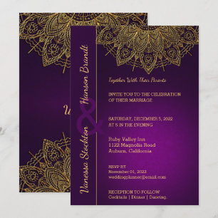 Invitación a la boda de Mandala en oro contemporán