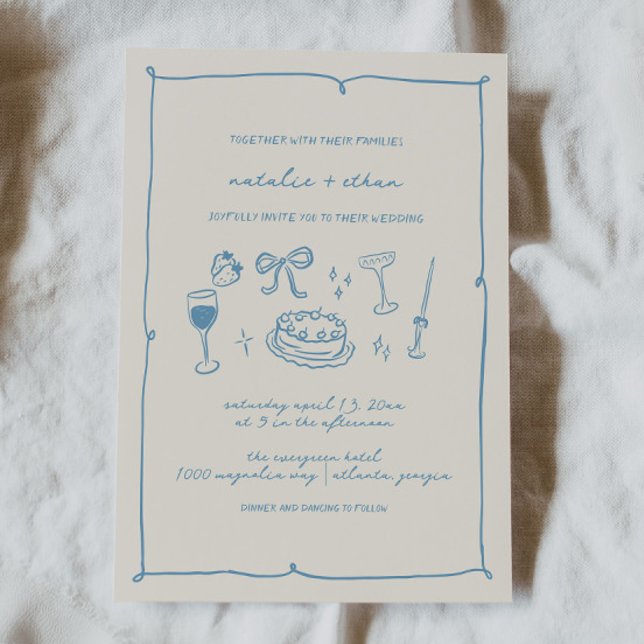 Invitación a la boda de mano dibujada (Subido por el creador)