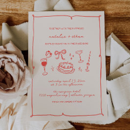 Invitación a la boda de mano dibujada