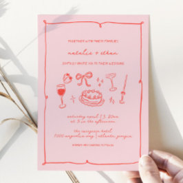 Invitación a la boda de mano dibujada