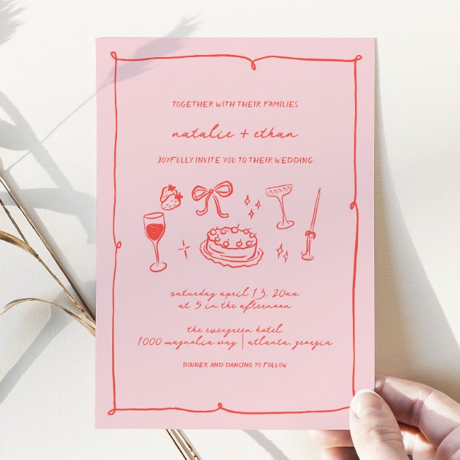 Invitación a la boda de mano dibujada (Subido por el creador)