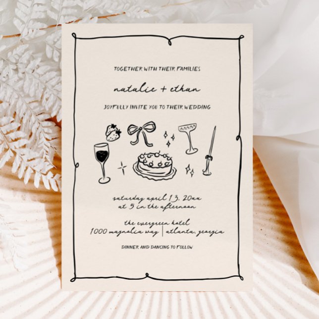 Invitación a la boda de mano dibujada (Subido por el creador)
