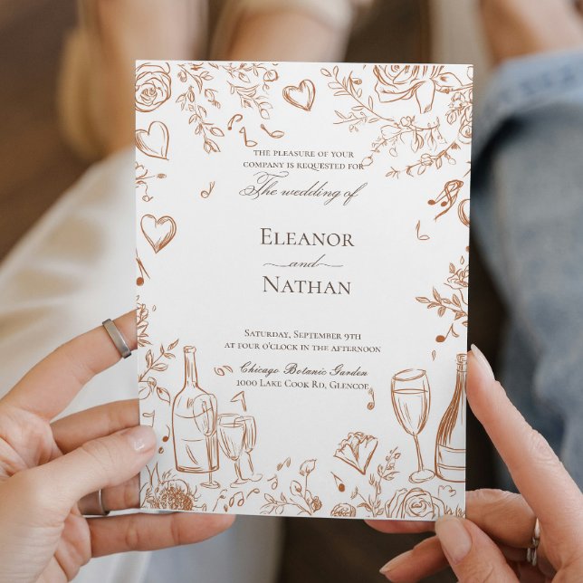 Invitación a la boda de mano dibujada (Subido por el creador)