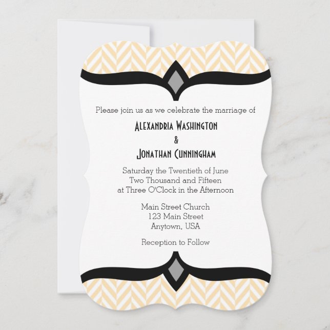 Invitación a la boda de manteca blanca de marfil d (Anverso)