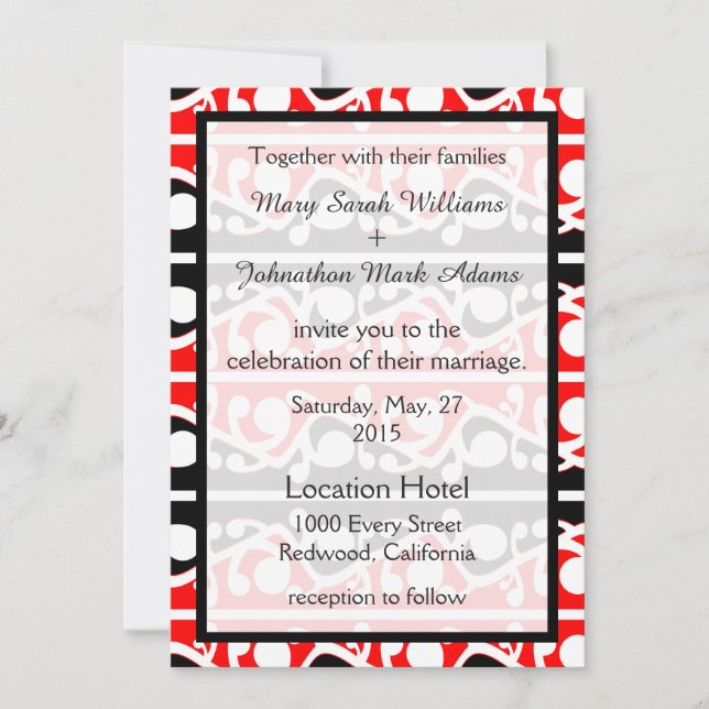 Invitación a la boda de Maori Kowhaiwhai en Nueva  (Anverso)