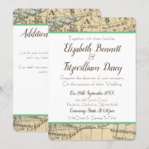 Invitación a la boda de Mapa de Vintage