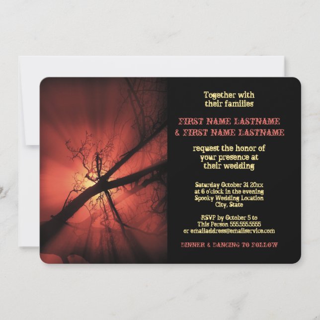 Invitación a la boda de marcas oscuras (Anverso)