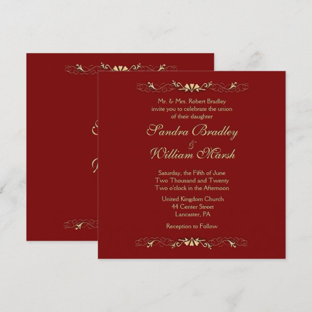 Invitación a la boda de Marcella (Anverso / Reverso)
