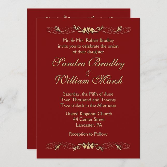 Invitación a la boda de Marcella (Anverso / Reverso)