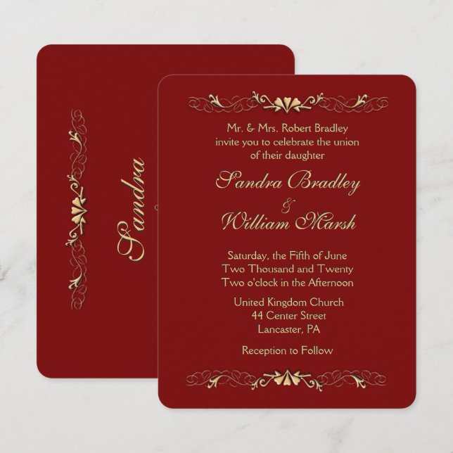 Invitación a la boda de Marcella (Anverso / Reverso)