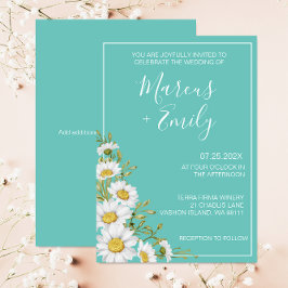 Invitación a la boda de marchas Verde azuladas y b