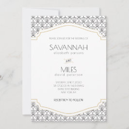 Invitación a la boda de marco Art Deco
