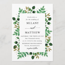 Invitación a la boda de marco botánico_nieve