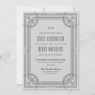 Invitación a la boda de marco de decoración modern