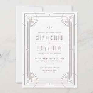 Invitación a la boda de marco de decoración modern