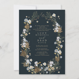 Invitación a la boda de marco de flores silvestres