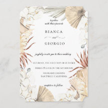 Invitación a la boda de marco de follaje de jungla