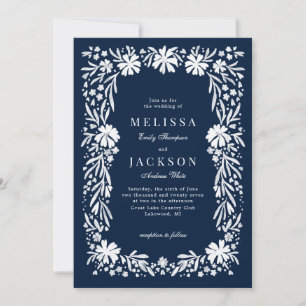 Invitación a la boda de marco de la marina floral