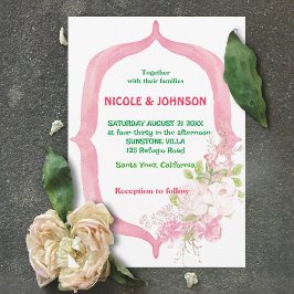 Invitación a la boda de marco floral con flores de