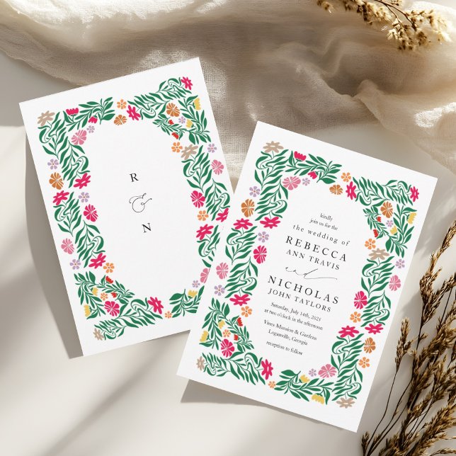 Invitación a la boda de marco folclórico (Subido por el creador)