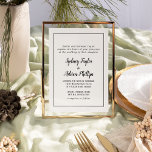Invitación a la boda de marco formal simple Minima<br><div class="desc">Esta sencilla y minimalista invitación formal a la boda es perfecta para una boda elegante. El diseño clásico presenta un marco de borde básico y una tipografía rústica en blanco y negro con un estilo minimalista moderno. QSD112</div>