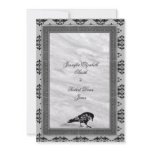 Invitación a la boda de marco gótico Black Raven
