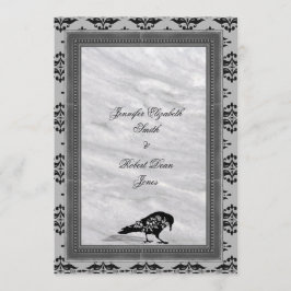 Invitación a la boda de marco gótico Black Raven